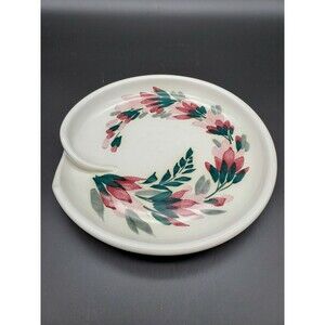 Clay Works Halifax N S Canada Pottery Dish Plate Flowers Unusual